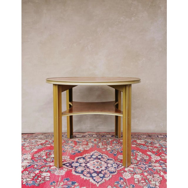 Wood Art-Deco Oak & Aluminium Sidetable, 1930s For Sale - Image 7 of 9