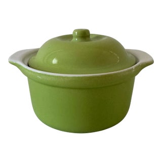 Green "Cerutil Stoneware" Baking Dish With Lid For Sale