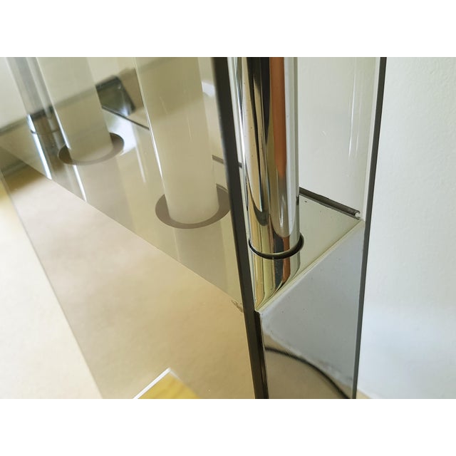 Brown Chrome-Plated Metal & Smoked Glass 2 Neon Floor Lamp, 1970s For Sale - Image 8 of 18
