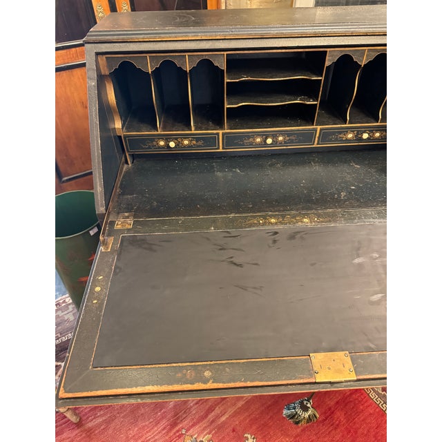 Old Black Distressed Chinoiserie Desk For Sale In Tampa - Image 6 of 11