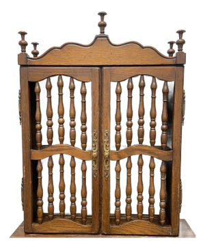 Vintage Wooden Carved Wall Hanging Shelving Unit