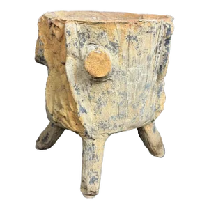 1960s Mid-Century Faux Bois Concrete Planter – Vintage Garden Decor