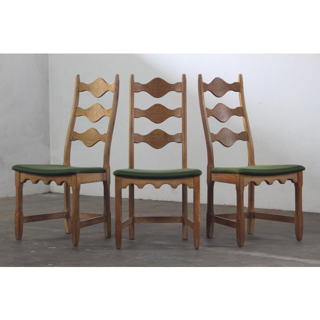 1960s Vintage Danish Tall Back Brutalist Chairs by Henning Kjærnulf, 1960s, Set of 8 For Sale - Image 5 of 18
