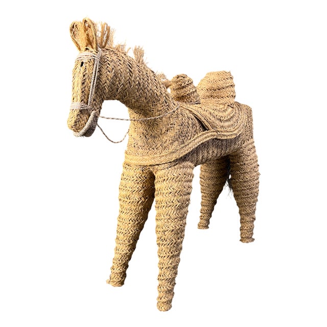 Vintage Spanish Straw Life Size Pony, 1960s For Sale