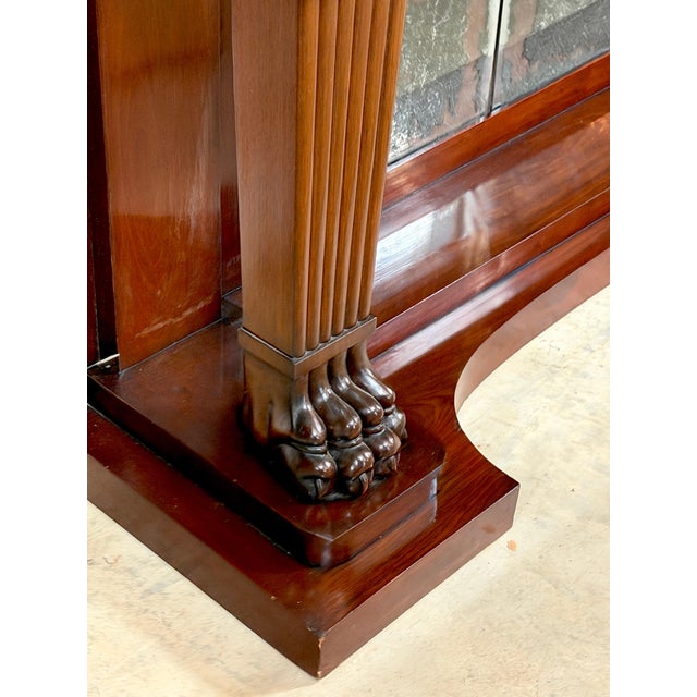 Wood Monumental Pair Regency Revival Mahogany & Marble Consoles Manner Thomas Hope For Sale - Image 7 of 17