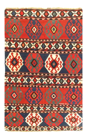 Rust Fine Persian Gashqai Hand Woven Vintage Kilim 5'9'' X 9'9''