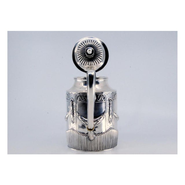 Fluted Silver Teapot with Raised Surround and Hinged Lid For Sale - Image 6 of 10