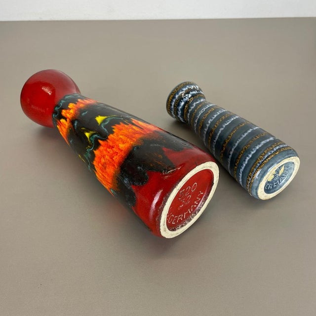 Pottery Fat Lava Vases from Scheurich, Germany, 1970s, Set of 2 For Sale - Image 15 of 18