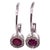 14 Karat White Gold Latch Back Ruby Drop Earrings With Diamond Accents- Set of 2 For Sale - Image 4 of 8