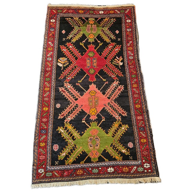 Vintage Caucasian Karabagh Rug in Hand-Knotted Wool with Geometric Medallions, 1980s For Sale - Image 10 of 10