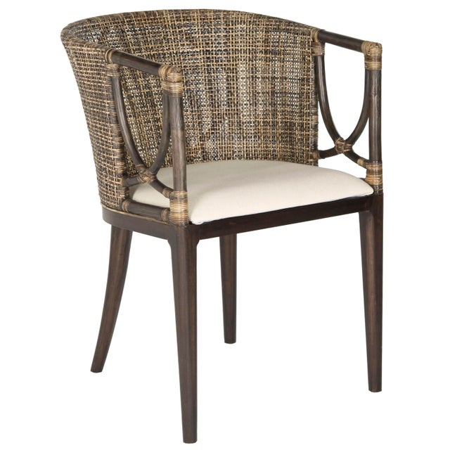 Modern Wicker Armchair in Brown & Black For Sale - Image 3 of 6