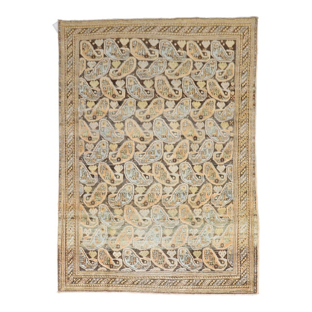 Afshar Boteh Design Antique Rug - 4'3" x 5'11" For Sale
