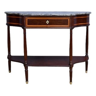 Late 18th Century Louis XVI Mahogany and Marble Console Table For Sale