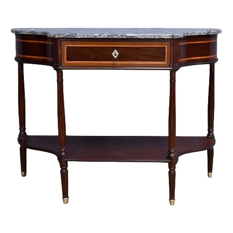 Late 18th Century Louis XVI Mahogany and Marble Console Table For Sale