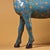 Cloisonné Enamel Deer Figurine, 4kg, Blue Ground With Floral Motifs For Sale - Image 4 of 9