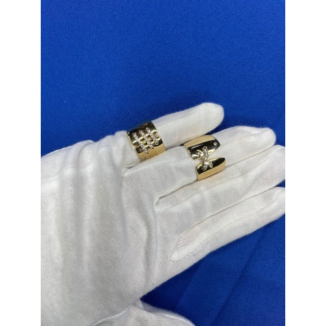 Brilliant Cut Diamond Pave Seams Line Cross Chunky Cocktail Statement Cigar Band, Size 6.5 For Sale - Image 10 of 10