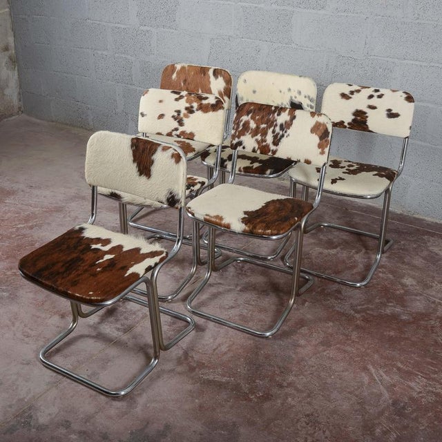 Metal Vintage Ponyhide Chairs, Set of 6 For Sale - Image 7 of 18