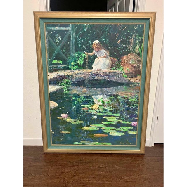 1990s 1990s Monumental Original Oil on Canvas by Nelda Pieper | "Enlightened Reflection" | 55" Large For Sale - Image 5 of 7