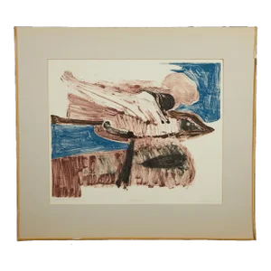 MCM James Tucker Mono Print "Bright Gull Flying Matted on Paper