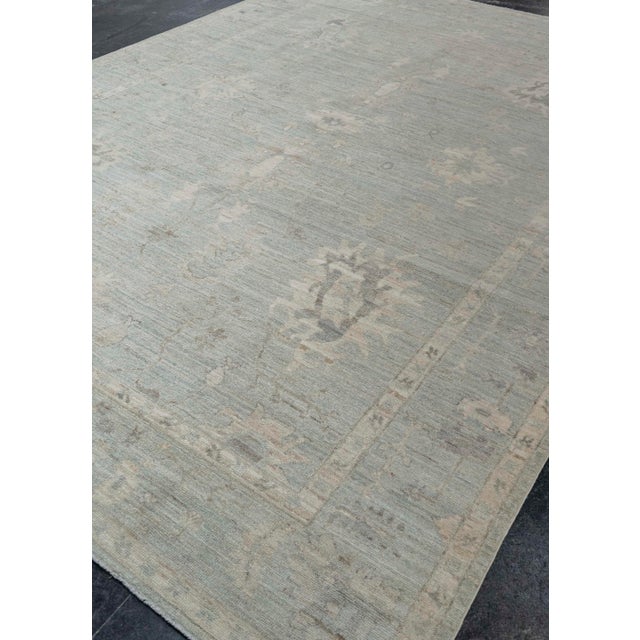 Blue Oushak Rug 8'10" x 12' For Sale - Image 8 of 8