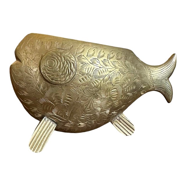 Vintage Brass Fish Vase/Ashtray/Bowl For Sale