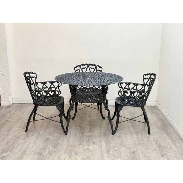 1970s Vintage Cast Aluminum Patio Set For Sale - Image 5 of 12