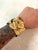 Mid-Century Modern Vintage Gold Tone Metal Leaf Cuff Bracelet For Sale - Image 3 of 5