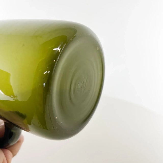 1950s Finland Green Glass Pitcher by Erkki Vesanto Iittala For Sale - Image 11 of 13