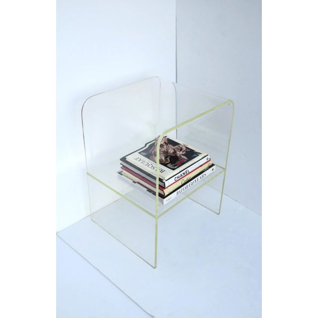 Transparent Lucite Table With Storage Shelf, in the Modern Style, Late 20th Century For Sale - Image 8 of 12