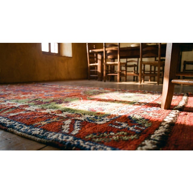 1880s Orange Green Medallion Antique Turkish Yuruk Rug 2'8" X 4'6" Handknotted Wool Carpet For Sale - Image 9 of 9