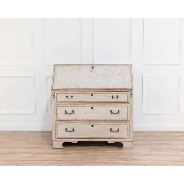 This classic Swedish antique secretary dates to the mid-19th century and exemplifies the restrained elegance of...