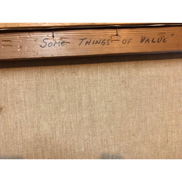 Yoshio Minomura, Japanese Modern Abstract 'Some Things of Value' Oil Painting Chairish