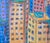 Textile Original Cityscape Skyline Oil Pastel Art Framed For Sale - Image 7 of 12