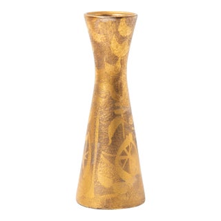 Sascha Brastoff Gold Ceramic Bud Vase For Sale