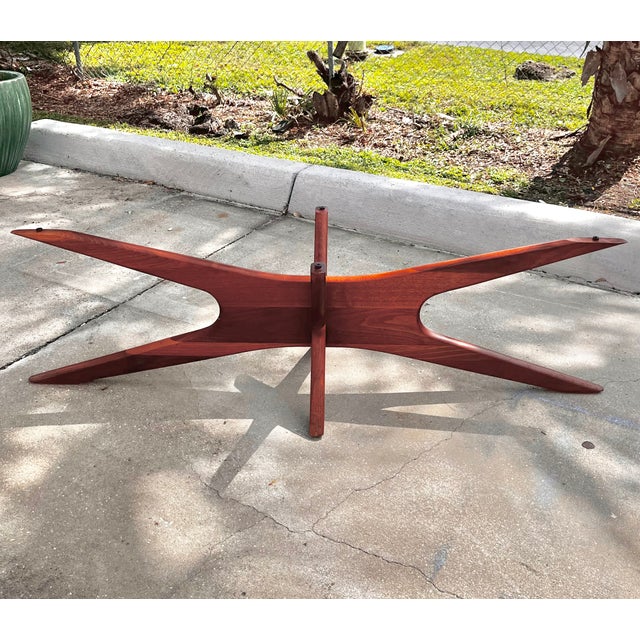 Mid Century Modern Sculpted Jacks Coffee Table With Stingray Glass Top | by Adrian Pearsall For Sale - Image 10 of 16