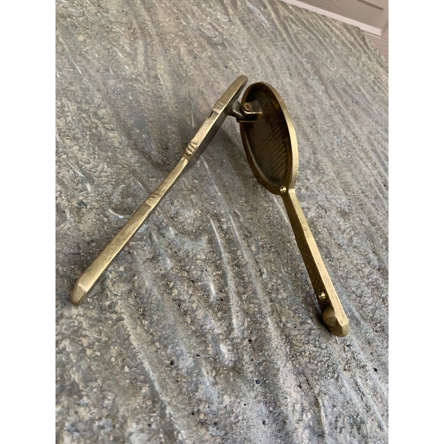 Metal Vintage Cast Brass Tennis Racket Door Knocker For Sale - Image 7 of 8
