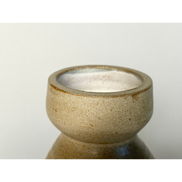 1960s Olive-Grey Studio Ceramic Vase from Töpferhof Römhild, Germany, 1960s For Sale - Image 5 of 12