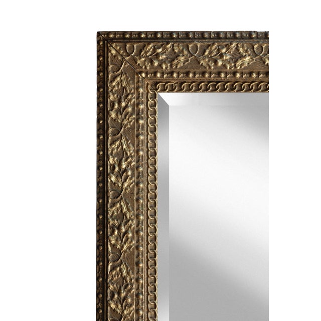 Victorian Gessoed Wood Mirror in Melon/Coral For Sale In Los Angeles - Image 6 of 7