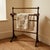 Antique Victorian freestanding towel or quilt rack, c. 1860–1890, attributed to England. Crafted in richly toned wood,...