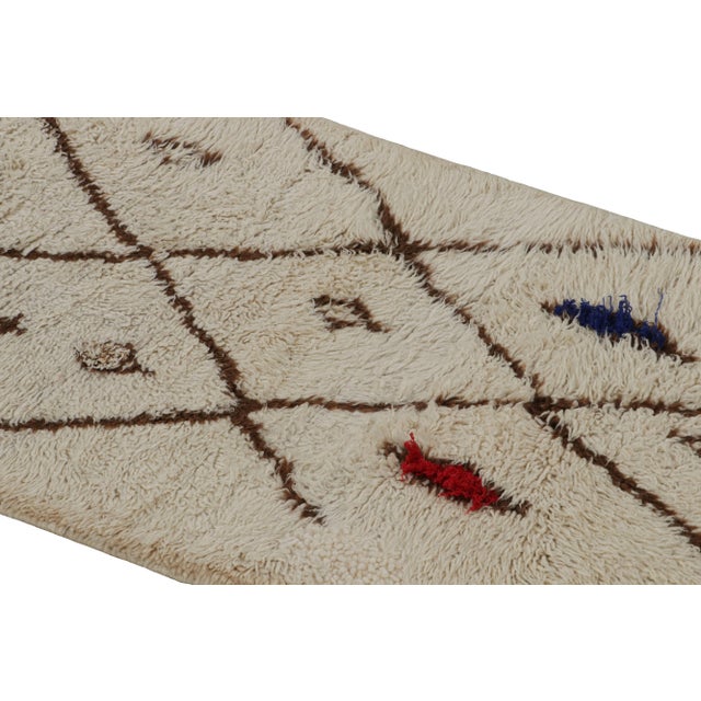 Rug & Kilim 1950s Azilal Moroccan Runner Rug With Beige-Brown Patterns by Rug & Kilim For Sale - Image 4 of 7