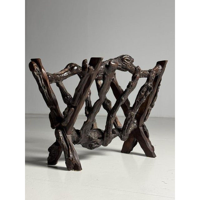 Rustic Magazine Rack in Terracotta Color For Sale - Image 10 of 12