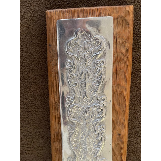 1990s Wood Wall Cross With Ornate Silver Overlay For Sale - Image 5 of 8
