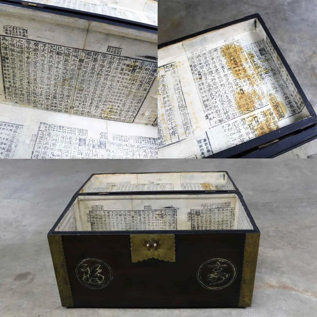 Antique Korean Trunk Chest or Box Circa 1920s With Luck and Longevity Characters For Sale - Image 11 of 13