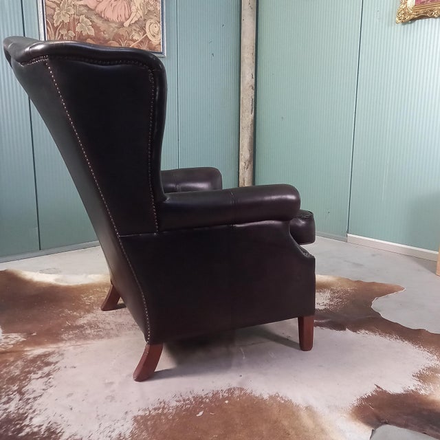 Wingback Chair in Sheepskin, 1970s For Sale - Image 11 of 16