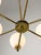 Metal Mid-Century Modern Italian Brass and Opaline Chandelier For Sale - Image 7 of 16