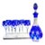 Vintage Set of 9 Horst Belda Germany Sapphire Cut-to-Clear Wine Hocks With Matching Decanter - 10 pcs For Sale