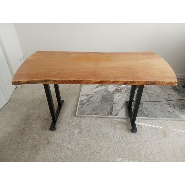 Exceptionally Rare Curly Ambrosia Sugar Maple Desk For Sale - Image 4 of 11