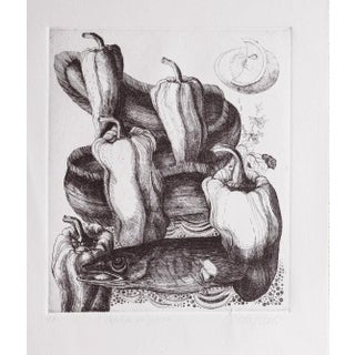 Angela Occhipinti, Capitone with Peppers: Author's Proof, 1950, Engraving For Sale