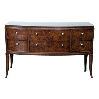 Thomasville Bow Front Burl Veneer Sideboard Buffet For Sale