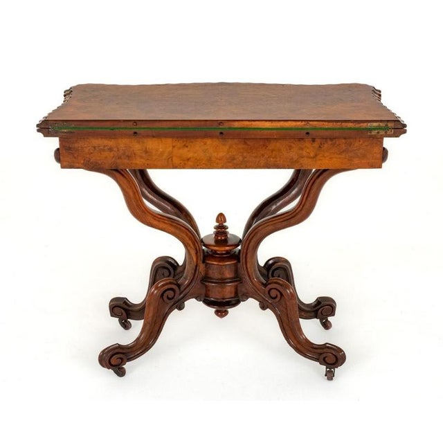 Victorian Card Table in Walnut, 1860s For Sale - Image 3 of 8